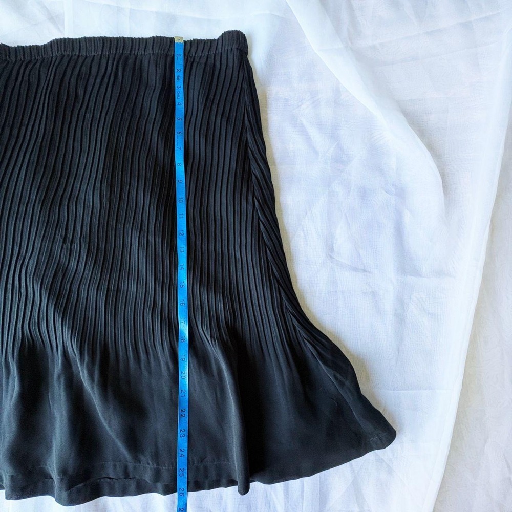 Allison Taylor Black Pleated Midi Skirt, 100% Polyester, Size M, Fully Lined - Picture 6 of 7